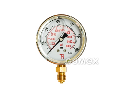 MANOMETER A VÁKUOMETER GLYCERÍNOVÝ - SPODNÝ VÝVOD